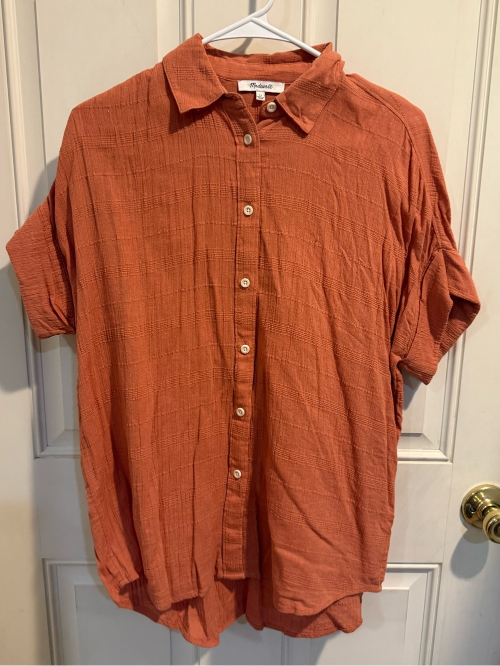 Madewell Button-Down Shirt in Rust Orange